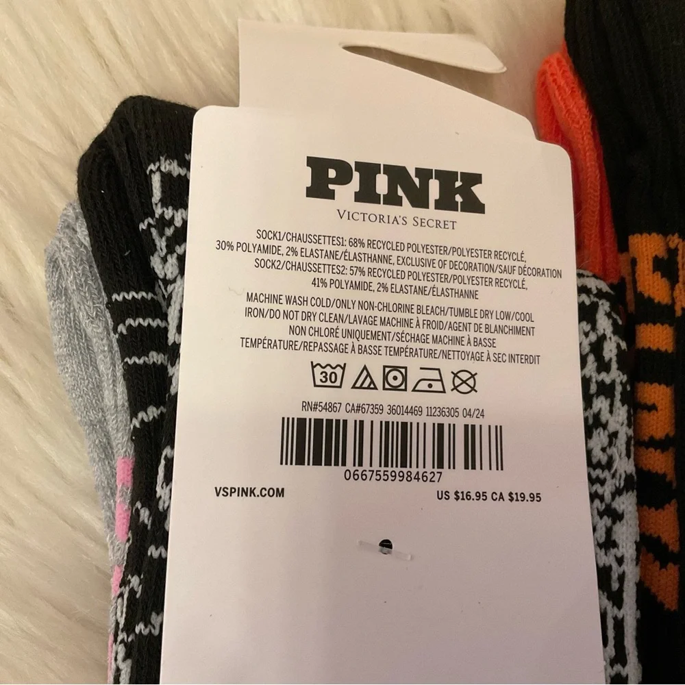 PINK Victoria’s Secret Halloween Crew Socks - NWT - 2 Packages